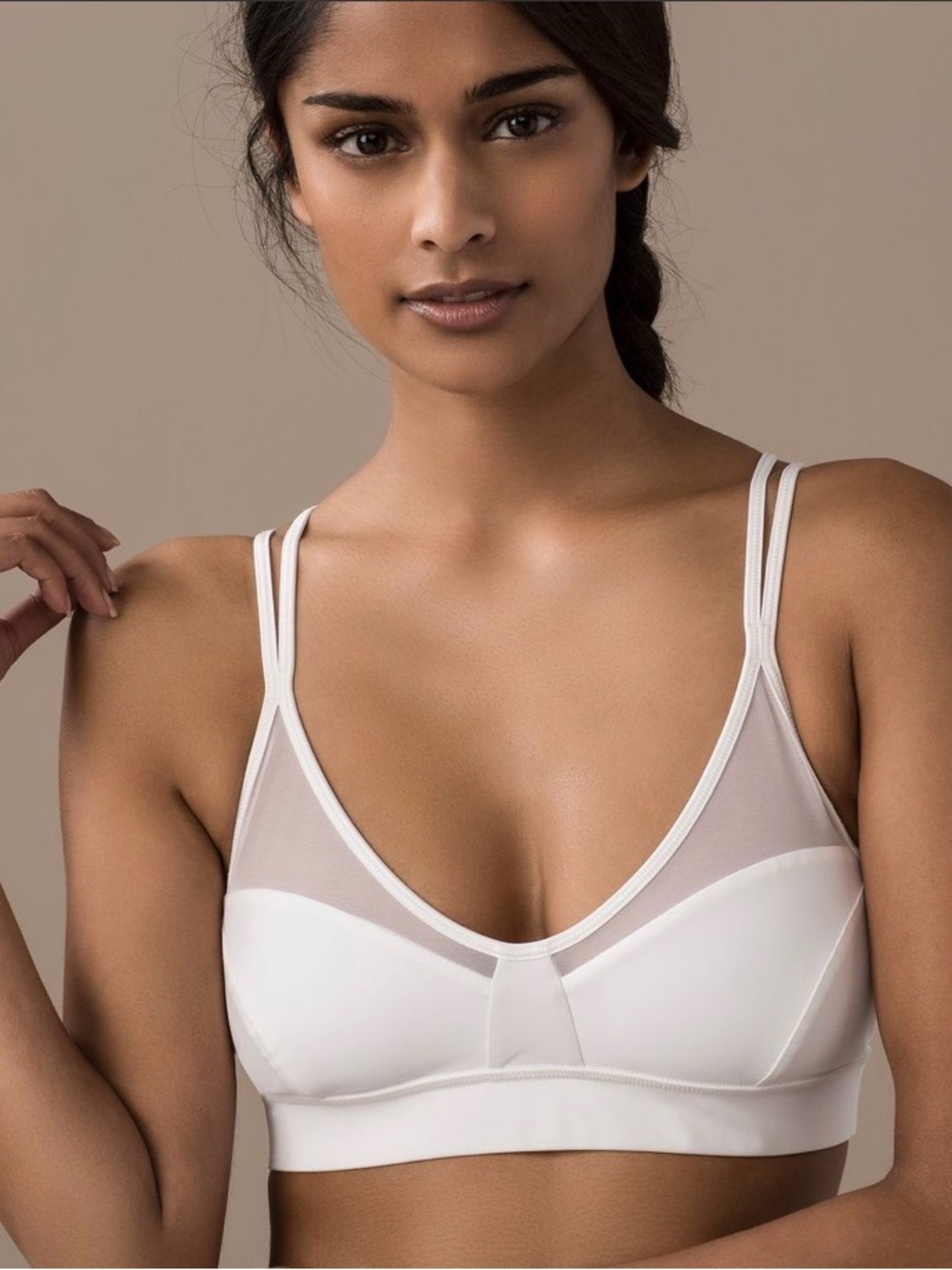 lululemon athletica ANEW Sports Bralette Double Straps Sz 10 light gray